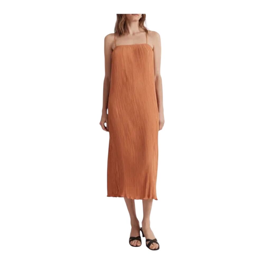 Madewell dress The Goldie plisse brown size 2